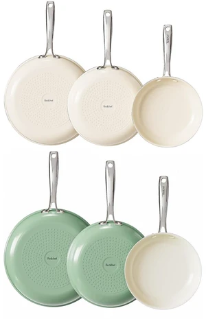 Redchef Nonstick Frying Pans Set, Ceramic Pan Skillet, Non Toxic Pans for Cooking, 8" 9.5" 11" Ceramic Frying Pan Set PFAS & PTFE & PFOA Free with Stay Cool Handle, Dishwasher & Oven Safe Redchef Nonstick Frying Pans Set, Ceramic Pan Skillet, Non Toxic Pans for Cooking, 8" 9.5" 11" Ceramic Frying Pan Set PFAS & PTFE & PFOA Free with Stay Cool Handle, Dishwasher & Oven Safe