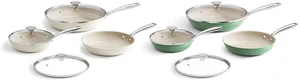 Redchef Nonstick 12-Piece Fry Pan Set, 8, 9.5, and 11 Inch Frying Pans with Tempered Glass Lids, Stay-Cool Handles, Dishwasher & Oven Safe, Induction Safe, Compatible with All Cooktops, beige green Redchef Nonstick 12-Piece Fry Pan Set, 8, 9.5, and 11 Inch Frying Pans with Tempered Glass Lids, Stay-Cool Handles, Dishwasher & Oven Safe, Induction Safe, Compatible with All Cooktops, beige green