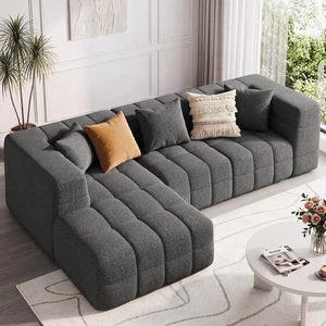 107" Cloud Sectional Couch with Chaise, Boneless Modular Sofa, Dark Grey 107" Cloud Sectional Couch with Chaise, Boneless Modular Sofa, Dark Grey