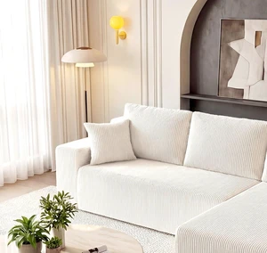 GRUSIGN Cloud Sectional Boneless Couches with Right Armrest for Living Room, Beige GRUSIGN Cloud Sectional Boneless Couches with Right Armrest for Living Room, Beige