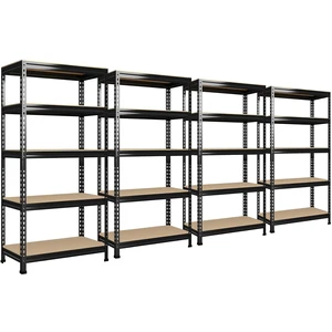 5-Tier Garage Storage Shelves, Adjustable Metal Shelving, Black 5-Tier Garage Storage Shelves, Adjustable Metal Shelving, Black