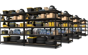 48"W x 24"D x 72"H Garage Storage Shelves, 5-Tier Metal Shelving 48"W x 24"D x 72"H Garage Storage Shelves, 5-Tier Metal Shelving