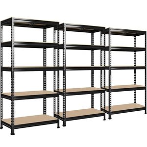 5-Tier Garage Storage Shelves, Adjustable Metal Shelving, Black 5-Tier Garage Storage Shelves, Adjustable Metal Shelving, Black