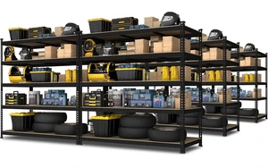 48"W x 24"D x 72"H Garage Storage Shelves, 5-Tier Metal Shelving 48"W x 24"D x 72"H Garage Storage Shelves, 5-Tier Metal Shelving