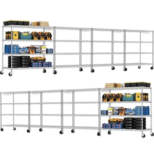 4 Tier NSF Steel 55.5" Wx24 Dx76 H Wire Shelving 2400lbs 4 Tier NSF Steel 55.5" Wx24 Dx76 H Wire Shelving 2400lbs