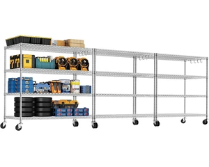 4 Tier NSF Steel 55.5" Wx24 Dx76 H Wire Shelving 2400lbs 4 Tier NSF Steel 55.5" Wx24 Dx76 H Wire Shelving 2400lbs