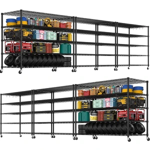 5 Tier 80.7"H x 55.5"W x 24"D Wire Shelving with Wheels 3000lbs 5 Tier 80.7"H x 55.5"W x 24"D Wire Shelving with Wheels 3000lbs
