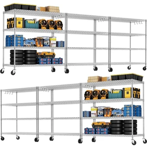 4 Tier NSF Steel 55.5" Wx24 Dx76 H Wire Shelving 2400lbs 4 Tier NSF Steel 55.5" Wx24 Dx76 H Wire Shelving 2400lbs