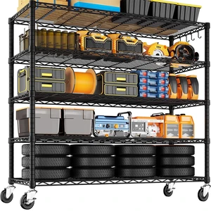 48"W x 24"D x 81" Heavy Duty Wire Metal Shelving Unit with Wheels 48"W x 24"D x 81" Heavy Duty Wire Metal Shelving Unit with Wheels