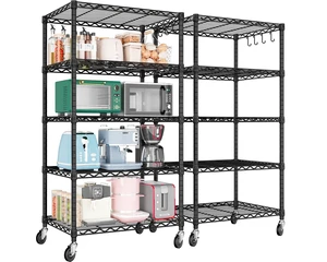 Wire Storage Rack with Wheels, 24"W x 18"D x 75"H Metal Shelving Wire Storage Rack with Wheels, 24"W x 18"D x 75"H Metal Shelving