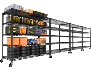 48"W x 24"D x 81"H Heavy Duty Wire Shelving with Wheels, 2400 LBS 48"W x 24"D x 81"H Heavy Duty Wire Shelving with Wheels, 2400 LBS