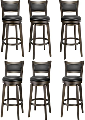 Swivel Bar Stools Set of 6, 32 Inch Tall Bar Height Barstools Swivel Bar Stools Set of 6, 32 Inch Tall Bar Height Barstools
