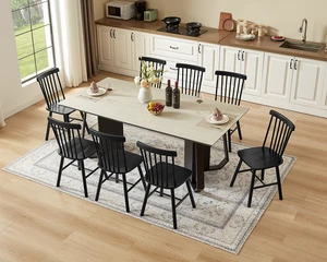 Windsor Dining Chairs Set of 8 with Spindle Back, Black Windsor Dining Chairs Set of 8 with Spindle Back, Black