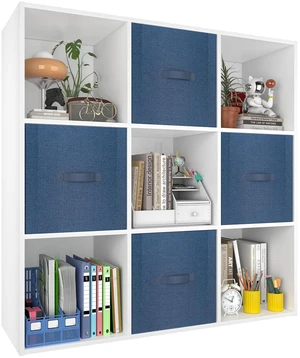 9 Cube Storage Organizer, Stackable Wood Cubby Bookshelf, White 9 Cube Storage Organizer, Stackable Wood Cubby Bookshelf, White