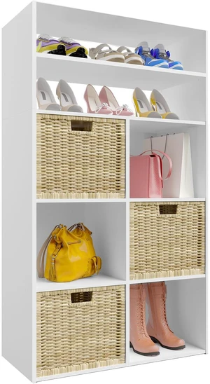 Stackable 6 Cube Storage Organizer with 2-Tier Shelves Stackable 6 Cube Storage Organizer with 2-Tier Shelves