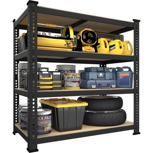 40"W x 20"D x 59"H Garage Shelving, 4-Tier Storage Shelves, Black 40"W x 20"D x 59"H Garage Shelving, 4-Tier Storage Shelves, Black