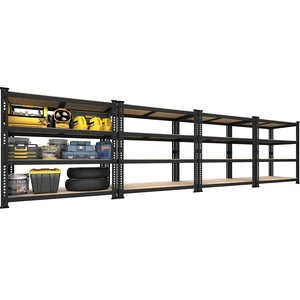 40"W x 20"D x 59"H Garage Shelving, 4-Tier Storage Shelves, Black 40"W x 20"D x 59"H Garage Shelving, 4-Tier Storage Shelves, Black