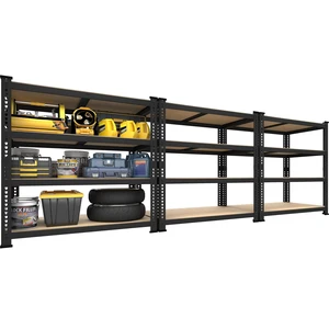 40"W x 20"D x 59"H Garage Shelving, 4-Tier Storage Shelves, Black 40"W x 20"D x 59"H Garage Shelving, 4-Tier Storage Shelves, Black