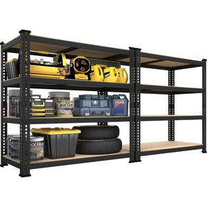 40"W x 20"D x 59"H Garage Shelving, 4-Tier Storage Shelves, Black 40"W x 20"D x 59"H Garage Shelving, 4-Tier Storage Shelves, Black