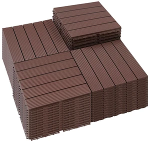 54 PCS Plastic Interlocking Patio Deck Tiles Outdoor All Weather 54 PCS Plastic Interlocking Patio Deck Tiles Outdoor All Weather