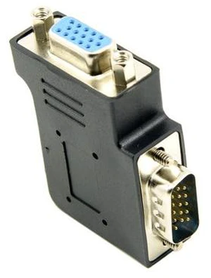 Vertical Flat Right Angled 90 Degree VGA SVGA Male to Female Extension Adapter BK Vertical Flat Right Angled 90 Degree VGA SVGA Male to Female Extension Adapter BK