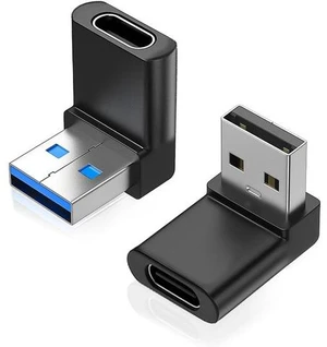 2 Pack Right Angle USB A to USB C Adapter 90 Degree Up and Down Angle USB 3.0 Male to Type C Female Connector for PC Laptop Tablet and Phones 2 Pack Right Angle USB A to USB C Adapter 90 Degree Up and Down Angle USB 3.0 Male to Type C Female Connector for PC Laptop Tablet and Phones