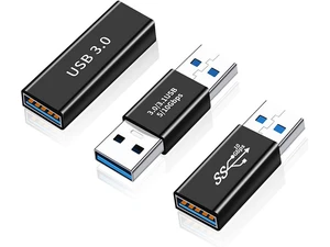 3 Pack USB 3.0 Adapter USB-A Male to Female Male to Male and Female to Female Extension Coupler Converter Extender Connector 3 Pack USB 3.0 Adapter USB-A Male to Female Male to Male and Female to Female Extension Coupler Converter Extender Connector