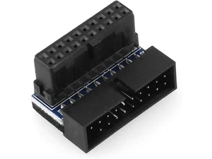 USB 3.0 90 Degree Adapter Black USB 3.0 19Pin/20Pin Male to Female L Turn Right Angle Power Adapter Motherboard Down Angled USB 3.0 90 Degree Adapter Black USB 3.0 19Pin/20Pin Male to Female L Turn Right Angle Power Adapter Motherboard Down Angled