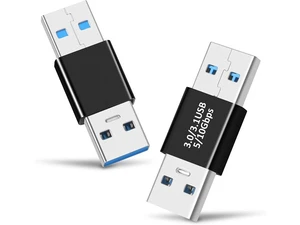 USB 3.0/3.1 Male to USB 3.0/3.1 Male Adapter (2 Pack) OTG 3.0/3.1 USB A to 3.0/3.1 USB A Adapter USB Connector Connection or Data Cable Extension USB3.0 Expansion Adapter USB 3.0/3.1 Male to USB 3.0/3.1 Male Adapter (2 Pack) OTG 3.0/3.1 USB A to 3.0/3.1 USB A Adapter USB Connector Connection or Data Cable Extension USB3.0 Expansion Adapter