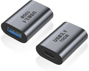 USB Female to USB C Female Adapter (2 Pack) 10Gbps USB 3.1 to Type-C Extension Coupler Converter Extender Connector Support Fast Charging for PC Laptop Charger Power Bank USB Female to USB C Female Adapter (2 Pack) 10Gbps USB 3.1 to Type-C Extension Coupler Converter Extender Connector Support Fast Charging for PC Laptop Charger Power Bank