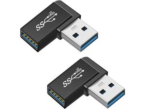 90 Degree Right Angle USB 3.0 Male to Female Expansion Adapter for Connecting Mobile Hard Disk U Disk Wireless Network Card Camera Mouse Keyboard etc. - Black 2pack 90 Degree Right Angle USB 3.0 Male to Female Expansion Adapter for Connecting Mobile Hard Disk U Disk Wireless Network Card Camera Mouse Keyboard etc. - Black 2pack