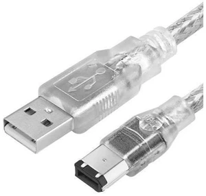 Vszerda Firewire to USB Adapter Cable 6-Pin IEEE 1394 Male to USB 2.0 Male Converter Firewire 400 1394-a to USB A Connector Cord for Digital Video Camera Printer Hard Disk (Clear Cable) 1.8m/6ft Vszerda Firewire to USB Adapter Cable 6-Pin IEEE 1394 Male to USB 2.0 Male Converter Firewire 400 1394-a to USB A Connector Cord for Digital Video Camera Printer Hard Disk (Clear Cable) 1.8m/6ft