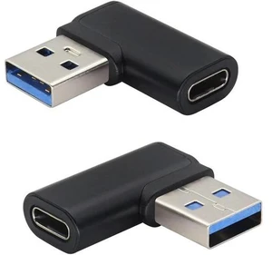 90 Degree USB C Female to USB 3.0 Male Adapter Right Angle USB Type C to USB 3.0 A Converter On The Go(OTG) for PC,Laptops,Power Banks,Chargers More USB and Type-C Devices (2 Pack-Black) 90 Degree USB C Female to USB 3.0 Male Adapter Right Angle USB Type C to USB 3.0 A Converter On The Go(OTG) for PC,Laptops,Power Banks,Chargers More USB and Type-C Devices (2 Pack-Black)