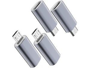 USB C to Micro USB Adapter (4-Pack) Type C Female to Micro USB Male Convert Connector Support Charge Data Sync Compatible with Galaxy S7 S7 Edge Nexus 5 6 and Micro USB Devices (Grey) USB C to Micro USB Adapter (4-Pack) Type C Female to Micro USB Male Convert Connector Support Charge Data Sync Compatible with Galaxy S7 S7 Edge Nexus 5 6 and Micro USB Devices (Grey)
