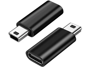 USB C to Mini USB Adapter 2 Pack USB Type C Female to Mini USB 2.0 Type-B Male Adapter Support Charging and Data Transfer Compatible Digital Camera MP3 Player Dash Cam and More Black USB C to Mini USB Adapter 2 Pack USB Type C Female to Mini USB 2.0 Type-B Male Adapter Support Charging and Data Transfer Compatible Digital Camera MP3 Player Dash Cam and More Black