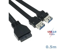 0.6m High Speed Front Panel Cable Adapter 20Pin to 2 Port USB 3.0 with Fixed Foot for PC Desktop Computer Case Chassi 0.6m High Speed Front Panel Cable Adapter 20Pin to 2 Port USB 3.0 with Fixed Foot for PC Desktop Computer Case Chassi