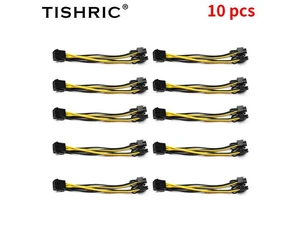 TISHRIC 10PCS Miner Power Cord 8Pin to Dual 8pin Miner Riser Cable PCI Express PCIE Graphic Video Card Adapter Power Cable TISHRIC 10PCS Miner Power Cord 8Pin to Dual 8pin Miner Riser Cable PCI Express PCIE Graphic Video Card Adapter Power Cable