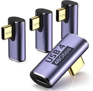 USB C Right Angle Adapter (4 Pack) USB C 90 Degree Adapter with 8K 60Hz Video 40 Gbps Data Transfer PD 100W Compatible for Thunderbolt 3/4, MacBook Pro/Air, USB-C HUB/Dock and More Type C Devices USB C Right Angle Adapter (4 Pack) USB C 90 Degree Adapter with 8K 60Hz Video 40 Gbps Data Transfer PD 100W Compatible for Thunderbolt 3/4, MacBook Pro/Air, USB-C HUB/Dock and More Type C Devices