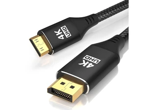 4K DisplayPort to Mini HDMI Cable 6FT DP to Mini HDMI Male Video UHD 1440P/2K@120Hz 4K@30 Nylon DP to Mini HDMI Uni-Directional Cord for Desktop AMD NVIDIA HP ThinkPad 4K DisplayPort to Mini HDMI Cable 6FT DP to Mini HDMI Male Video UHD 1440P/2K@120Hz 4K@30 Nylon DP to Mini HDMI Uni-Directional Cord for Desktop AMD NVIDIA HP ThinkPad