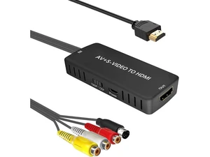 RCA Composite Video and Svideo to HDMI Converter Resolution 1080P/ 720P Compatible with WII/WII U PS1/ 2/3 STB Xbox VHS VCR Blue-Ray DVD Players RCA Composite Video and Svideo to HDMI Converter Resolution 1080P/ 720P Compatible with WII/WII U PS1/ 2/3 STB Xbox VHS VCR Blue-Ray DVD Players