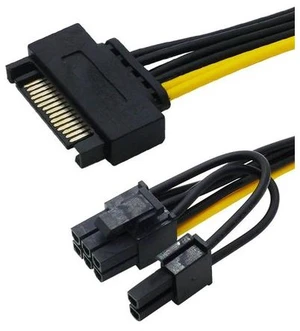 15 Pin SATA Male to 8 Pin (6+2) PCI-e Power Supply Cable 15Pin SATA to 8Pin PCI Express Adapter for Graphics Video Card 8 inch 15 Pin SATA Male to 8 Pin (6+2) PCI-e Power Supply Cable 15Pin SATA to 8Pin PCI Express Adapter for Graphics Video Card 8 inch