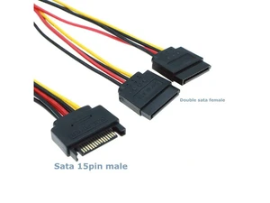 0.2m SATA II Computer Case 15Pin SATA Male to 2 Female 15Pin Power Hard Disk Distributor 1 to 2 Extension Cable 0.2m SATA II Computer Case 15Pin SATA Male to 2 Female 15Pin Power Hard Disk Distributor 1 to 2 Extension Cable