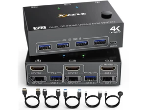 2 Computer 2 Monitor DisplayPort HDMI KVM Switch, USB 3.0 Dual Monitor KVM Switcher, 4K@60Hz Video Switch Box for 2 PCs Share Keyboard Mouse Monitor 2 Computer 2 Monitor DisplayPort HDMI KVM Switch, USB 3.0 Dual Monitor KVM Switcher, 4K@60Hz Video Switch Box for 2 PCs Share Keyboard Mouse Monitor