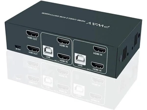 2 Port HDMI Dual Monitor KVM Switch, 4K@30Hz Extended Display KVM Switch with 2 USB 2.0 Hub, YUV 4:4:4 Hotkey Switch, All Cables Included Plug & Play No Adapter Needed 2 Port HDMI Dual Monitor KVM Switch, 4K@30Hz Extended Display KVM Switch with 2 USB 2.0 Hub, YUV 4:4:4 Hotkey Switch, All Cables Included Plug & Play No Adapter Needed