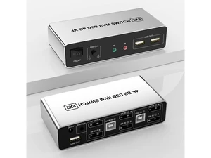 2 Port Dual Monitor DisplayPort KVM Switch, 2 in 2 Out 4K@60Hz DisplayPort KVM Switch with Audio Microphone Output and 3 USB Ports, 2 Computers Share Keyboard Mouse Dual Monitor 2 Port Dual Monitor DisplayPort KVM Switch, 2 in 2 Out 4K@60Hz DisplayPort KVM Switch with Audio Microphone Output and 3 USB Ports, 2 Computers Share Keyboard Mouse Dual Monitor