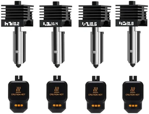 4Pack 0.2/0.4/0.6/0.8MM H2 Series/X2D/P2S Hotend for Bambu Lab H2D/H2S/H2C Combo/X2D/P2S 3D Printer, High Temperature Quick Swap Hardened Steel Nozzle Replacement 3D Printer Extruder 4Pack 0.2/0.4/0.6/0.8MM H2 Series/X2D/P2S Hotend for Bambu Lab H2D/H2S/H2C Combo/X2D/P2S 3D Printer, High Temperature Quick Swap Hardened Steel Nozzle Replacement 3D Printer Extruder