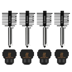 4-Pack Bamboo A1 mini/A1/A2L Hotend Kit, 0.2/0.4/0.6/0.8mm Hardened Steel Nozzle for Bambu Lab A1 Series/A2L, 3D Printer Print Head Replacement Nozzle for Bambu A1 Parts Precision&High-Speed Printing 4-Pack Bamboo A1 mini/A1/A2L Hotend Kit, 0.2/0.4/0.6/0.8mm Hardened Steel Nozzle for Bambu Lab A1 Series/A2L, 3D Printer Print Head Replacement Nozzle for Bambu A1 Parts Precision&High-Speed Printing