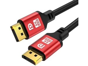DP 2.1 Cable 25ft DisplayPort Cable 16K 10K 8K@60Hz 4K@144Hz 2K@240Hz HBR3 Support HDR 4:4:4 / HDR 10 and HDCP 2.2 for Laptop TV Gaming Monitor (Red) DP 2.1 Cable 25ft DisplayPort Cable 16K 10K 8K@60Hz 4K@144Hz 2K@240Hz HBR3 Support HDR 4:4:4 / HDR 10 and HDCP 2.2 for Laptop TV Gaming Monitor (Red)