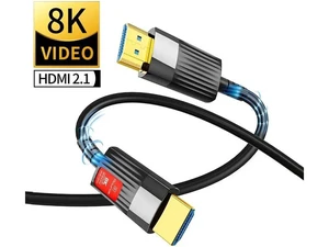 8K HDMI Fiber Optic Cable 16ft, 48Gbps Ultra High Speed HDMI 2.1 Cable, CL3 Rated, 8K60Hz 4K120Hz 2K144Hz Dynamic HDR HDCP 2.2 & 2.3 eARC Compatible for Xbox Series X PS5 LG C9 Samsung 8K HDMI Fiber Optic Cable 16ft, 48Gbps Ultra High Speed HDMI 2.1 Cable, CL3 Rated, 8K60Hz 4K120Hz 2K144Hz Dynamic HDR HDCP 2.2 & 2.3 eARC Compatible for Xbox Series X PS5 LG C9 Samsung