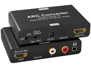 HDMI ARC Audio Extractor, 192KHz Digital to Analog Audio Converter with HDMI ARC, SPDIF/Optical, 3.5mm Jack and Stereo L/R Outputs TV, DAC Audio Converter HDMI ARC Audio Extractor, 192KHz Digital to Analog Audio Converter with HDMI ARC, SPDIF/Optical, 3.5mm Jack and Stereo L/R Outputs TV, DAC Audio Converter